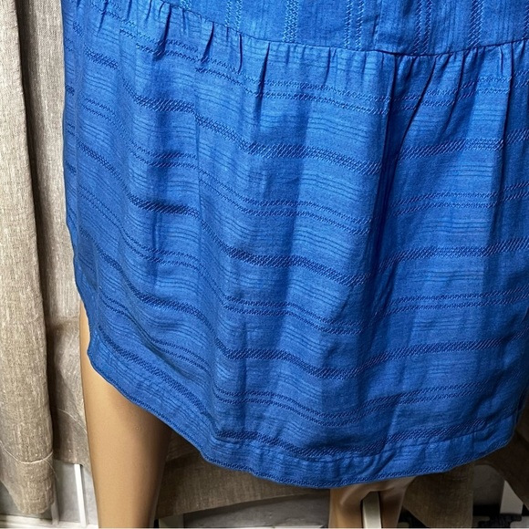 Able SAVITA APRON DRESS Blue Midi Dress Large - Picture 4 of 10